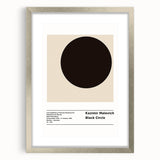 Abstract textured art print in black and white, displayed in a silver frame with mat, suitable for bedroom decor.