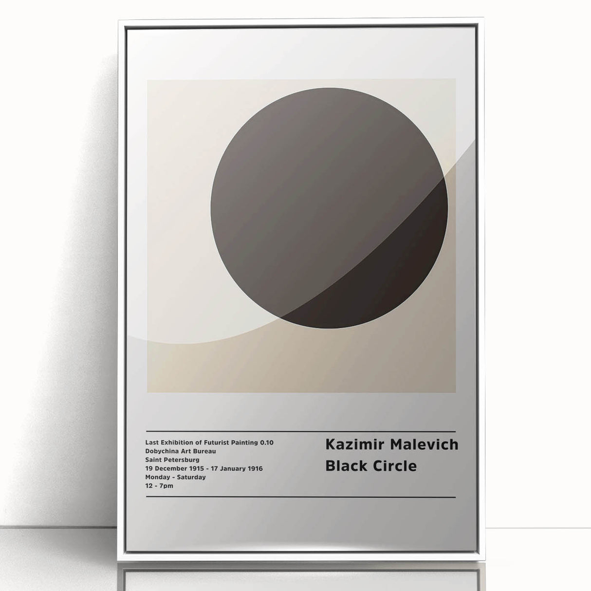 Acrylic print of a Malevich-inspired modern art wall decor, featuring geometric shapes in primary colors.
