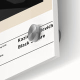 Large abstract wall art in mid-century modernist style on acrylic glass, featuring geometric shapes in bold colors.