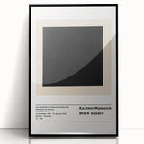 Large abstract wall art featuring geometric shapes in black and white, mid-century modernist style, framed in acrylic.