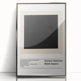Framed acrylic print of Malevich's mid-century modernist art, featuring geometric shapes in primary colors.