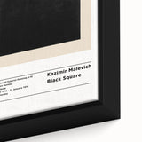 Extra large framed canvas featuring a textured, abstract Malevitch design in black with vibrant, colorful accents.