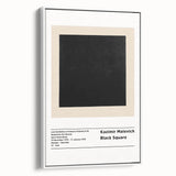 Extra large framed canvas of vintage poster art featuring a Malevich-inspired abstract design in bold black and colorful…