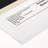 Art deco poster featuring geometric shapes in black and white on rolled canvas, suitable for dining room walls.