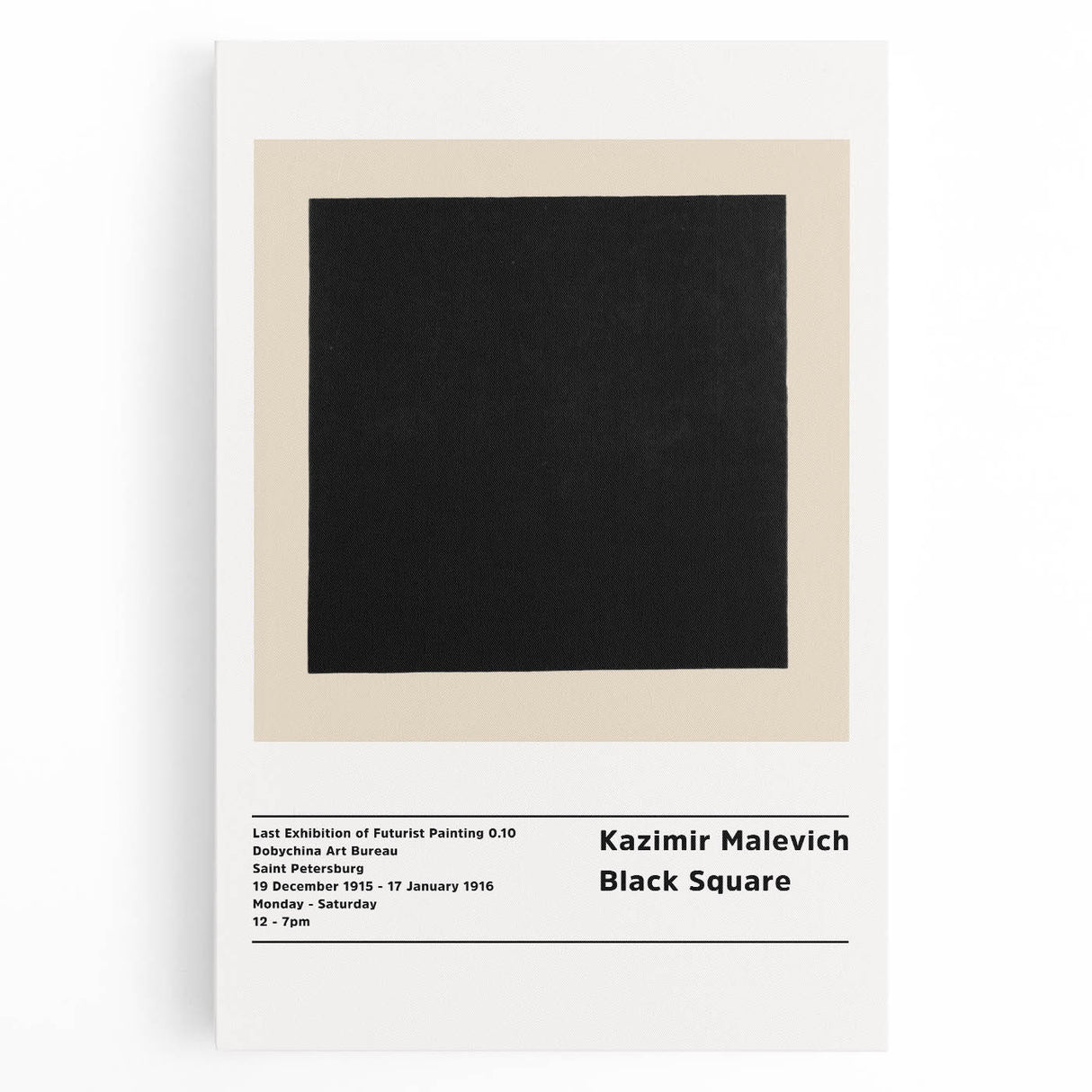 Large black and white abstract geometric canvas, ideal for kitchen wall art.