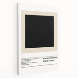 Large abstract Malevich-inspired artwork on stretched canvas with bold geometric shapes in black and white.