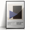 Large abstract wall art featuring geometric shapes in black and white, framed in acrylic.