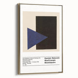 Framed canvas featuring a black and gold abstract landscape, ideal for modern bedroom decor.