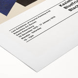 Art Deco poster featuring geometric shapes in bold black and white on rolled canvas, suitable for dining room walls.