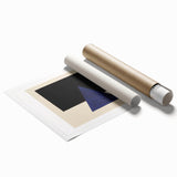 Extra large rolled print featuring abstract floral design in muted earth tones, ideal for classy bathroom wall art.