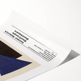 Extra large wall art featuring line art flowers in black on a white background, rolled print.