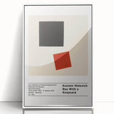 Art Deco poster featuring geometric shapes in black and white on acrylic, ideal for modern art wall decor in a nursery.