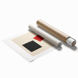 Extra large rolled print with abstract floral design in muted pastel shades.