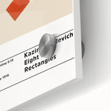 Large abstract wall art in mid-century modernist style on acrylic glass, featuring geometric shapes in bold colors.