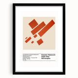 Extra large abstract art print featuring colorful, textured geometric shapes on a black framed canvas.