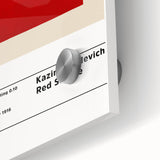 Large abstract wall art in mid-century modernist style on acrylic glass, featuring geometric shapes in bold colors.