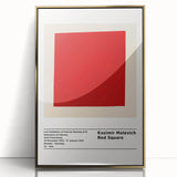 Large art print of a mid-century modernist Malevitch design in gold frame, ideal for modern art wall decor.
