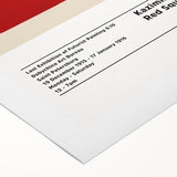 Art deco poster featuring geometric shapes in vibrant primary colors on a rolled canvas, suitable for dining room wall art.