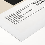 Art deco poster featuring geometric shapes in black and white on rolled canvas, suitable for dining room or bathroom.