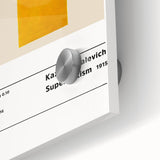 Large abstract wall art in mid-century modernist style, featuring geometric shapes in bold colors on acrylic glass.