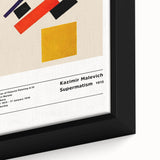 Extra large framed canvas featuring a black textured background with vibrant, colorful abstract shapes.