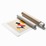 Abstract floral design in muted tones on a large rolled canvas, suitable for art wall dining room or bathroom.