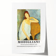 Extra large rolled print of a floral Modigliani artwork in muted colors.