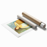 Extra large rolled print featuring a Modigliani-inspired floral design in soft pastel shades.