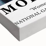 Large art featuring a black and white landscape painting on stretched canvas, ideal for bedroom wall decor.