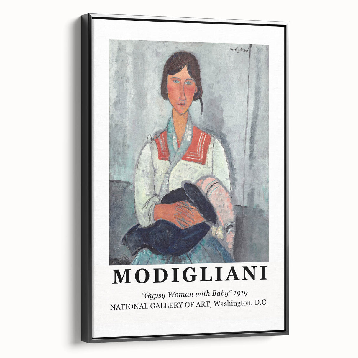 Black and white landscape painting on framed canvas, featuring a vintage poster art style, ideal for bedroom decor.
