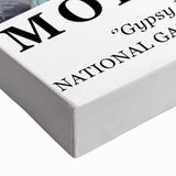 Large art of a black and white abstract landscape on stretched canvas, ideal for bedroom wall decor.