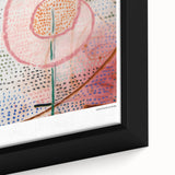 Extra large framed canvas featuring a textured, colorful abstract design by Paul Klee, ideal for living room decor.