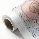 Art Deco style poster featuring geometric shapes in primary colors on rolled canvas, suitable for nursery wall art.