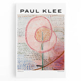 Black and white abstract design by Paul Klee on a large stretched canvas, ideal for kitchen wall art.