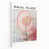 Abstract Paul Klee design on stretched canvas with muted colors, ideal for kitchen wall art.