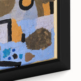 Extra large framed canvas featuring a textured, colorful abstract design by Paul Klee, ideal for modern living room decor.