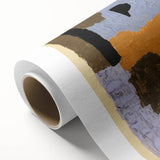 Art deco poster featuring geometric shapes and soft pastel hues on rolled canvas, ideal for nursery wall art.