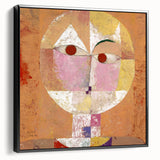 Black and white landscape painting on framed canvas, featuring abstract vintage poster art, ideal for bedroom decor.