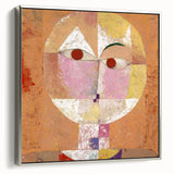 Landscape art painting by Paul Klee featuring colorful geometric shapes on a framed canvas, ideal for a modern office.