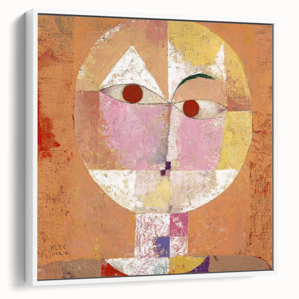 Vintage poster art by Paul Klee, featuring colorful abstract design on extra large framed canvas.