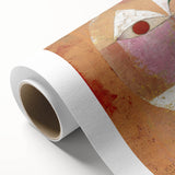 Art deco poster featuring geometric shapes in muted earth tones on rolled canvas, ideal for nursery wall art.