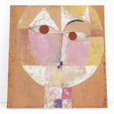 Black and white abstract design by Paul Klee on large stretched canvas, ideal for kitchen wall art or bedroom ambiance.