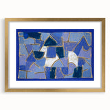 Extra large abstract art print featuring textured patterns in earth tones, framed in gold, ideal for living room decor.