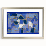 Textured abstract art print in muted earth tones on a framed canvas, ideal for modern bedroom ambiance.