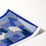 Extra large wall art featuring line art flowers in black on white, rolled print format, suitable for large living room decor.