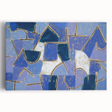 Black and white abstract design by Paul Klee on stretched canvas, ideal for kitchen wall art.