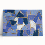 Black and white abstract design by Paul Klee on a large stretched canvas, ideal for kitchen wall art or bedroom ambiance.