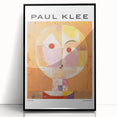 Large abstract wall art by Paul Klee in mid-century modernist style, framed in black acrylic.