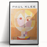 Large abstract wall art by Paul Klee in mid-century modernist style, framed in black acrylic.