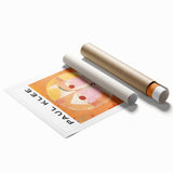 Extra large rolled print featuring abstract floral designs in muted earth tones, ideal for classy bathroom wall art.